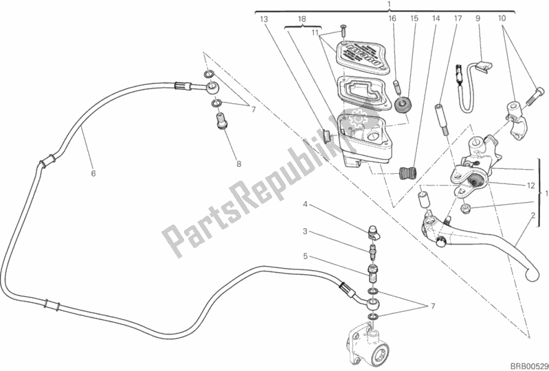 Todas as partes de Cilindro Mestre Da Embreagem do Ducati Diavel Xdiavel S USA 1260 2018